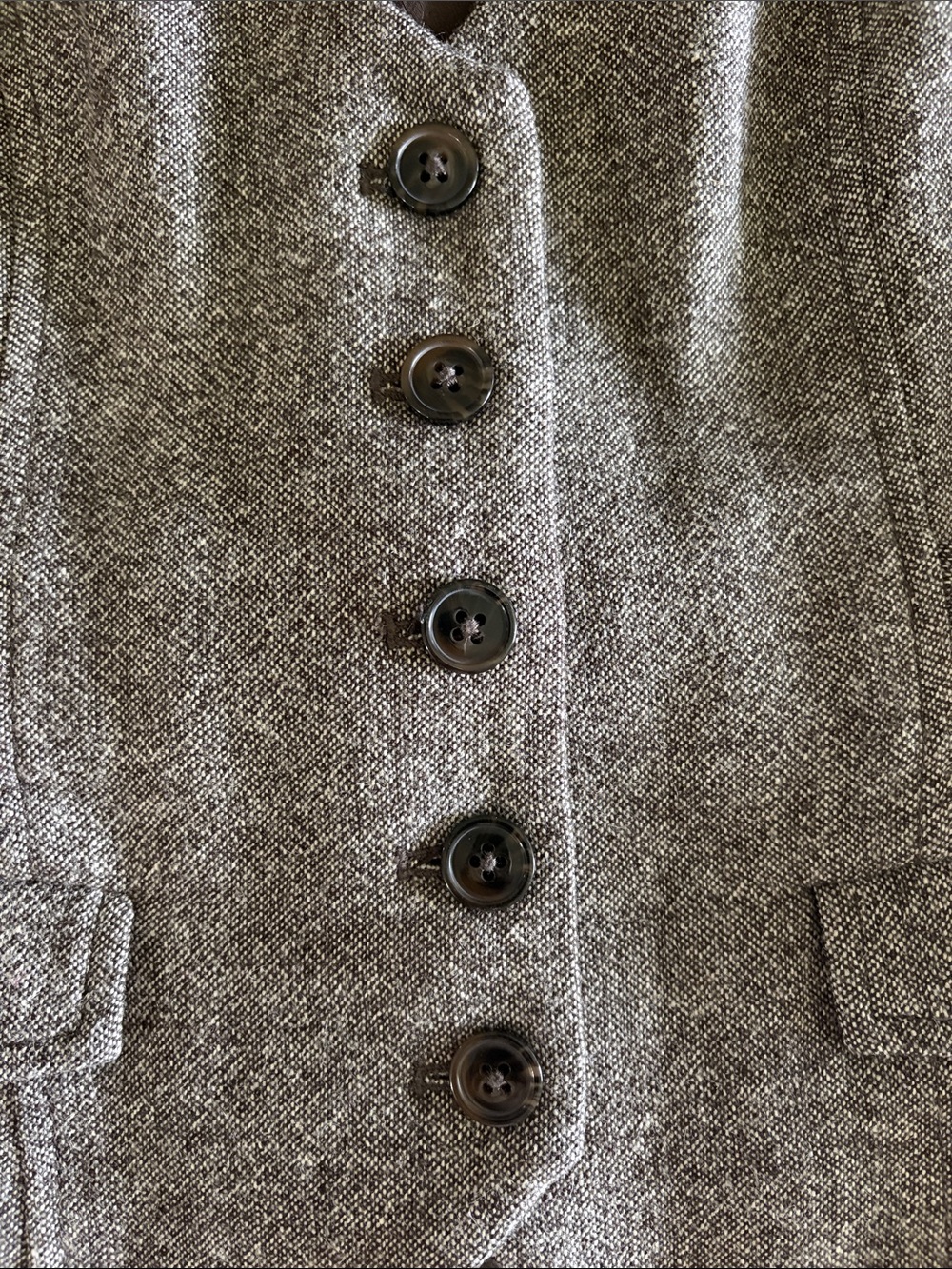 RW&CO. Women's Brown Tweed Vest with Button Front size XS - Picture 2 of 16